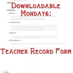 Teacher Record - blank